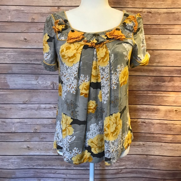 Anthropologie Tops - “Ric Rac” floral blouse
